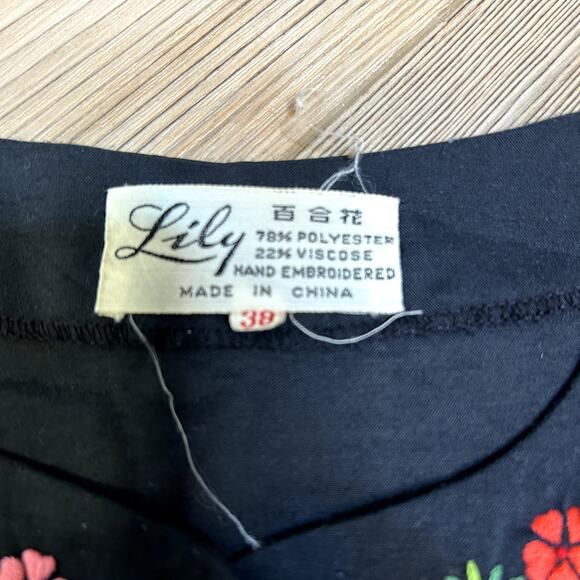 vintage embroidered blouse, top, Lily, button up shirt, embroidery - Picture 6 of 6